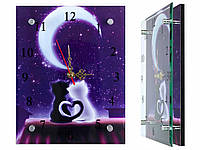 Часы настенные Montre Ночные романтики 20х25х5 см Стекло Тихий ход (18441) KS, код: 1483161