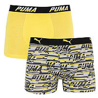 Трусы-боксеры Puma Logo AOP Boxer S 2 пары yellow gray (501003001-020) KS, код: 2467402