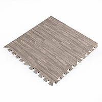 Go М'яка підлога-пазл EVA модульне покриття ЕВА вологостійка панель-килимок 60х60х1 см сіре дерево