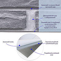 Al Покриття на підлогу для стін гнучкий ламінат самоклейна вінілова плитка самоклейка 600х600х1,5 мм (СВП-202)