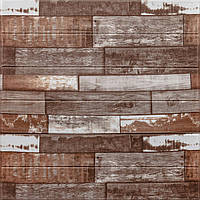 Al Стінова 3D-панель м'яка самоклейна декоративна 3д самоклейка 700x700x5 мм Коричневе дерево (049)