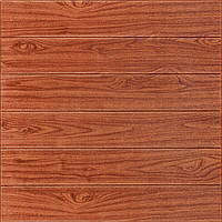 Al Стінова 3D-панель м'яка самоклейна декоративна 3д самоклейка шпалери під дерево Червоний 700x700x6мм