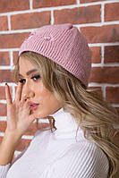 Женская шапка розового цвета со стразами 167R7787 Kamea one size ON, код: 8236468