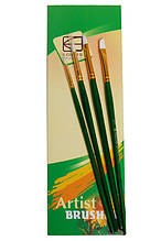 Набір пензлів 7067, синтетика круглі/плоскі/кутові 2/1/1 шт., KOLOS