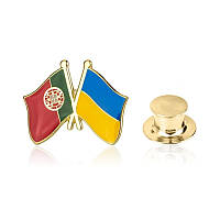 Значок BROCHE Флаг Португалия-Украина разноцветный BRGV112861 TS, код: 7619964