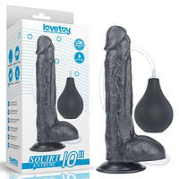 Фаллоимитатор на присоске Lovetoy Черный Squirt Extreme Dildo Black 10.0 TS, код: 7723241