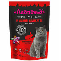 Мясной деликатес с кроликом для кошек Премиум пауч 100 г (24шт уп) ЛЕОПОЛЬД TS, код: 8032723