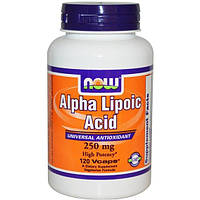 Альфа-липоевая кислота NOW Foods Alpha Lipoic Acid 250 mg 120 Veg Caps TS, код: 7518233