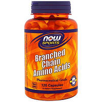 Аминокислота BCAA NOW Foods Sports, Branched Chain Amino Acids 120 Caps NF0053 TS, код: 7605199