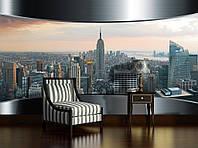 Флизелиновые фото обои 3д город 368х254 см Большой Нью-Йорк (2205V8) Лучшее качество