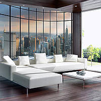 Флизелиновые 3д фото обои в зал 254x184 см Вид на город Нью-Йорк (1510V4) Лучшее качество