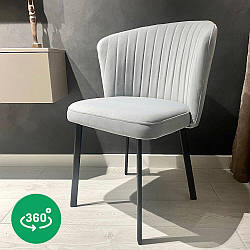 Стільці з поворотним механізмом Opra з оббивкою на замовлення із чорними металевими ніжками в зал