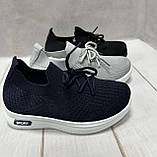 Весняні дитячі кросівки шкарпетки літні 33-34 сині, фото 8