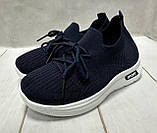 Весняні дитячі кросівки шкарпетки літні 33-34 сині, фото 3