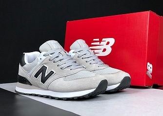 Жіночі кросівки New Balance 574 Gray Reflective Нью Беланс сірі замш сітка весна осінь спортивні топ В'єтнам