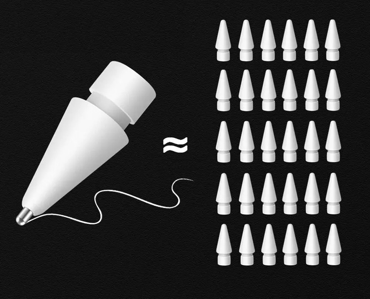 Змінний металевий наконечник для Apple Pencil 1-го 2-го покоління GOOJODOQ 4.0 0.72 мм