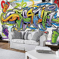 Флизелиновые фото обои 416x254 см Для подростков Красочное граффити на кирпичной стене (1399VEXXXL) Лучшее