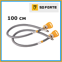 Гнучкі шланги для змішувача довжина 100 SD FORTE з нейлону та латуні М10*100 см (пара) Голки антикорозія
