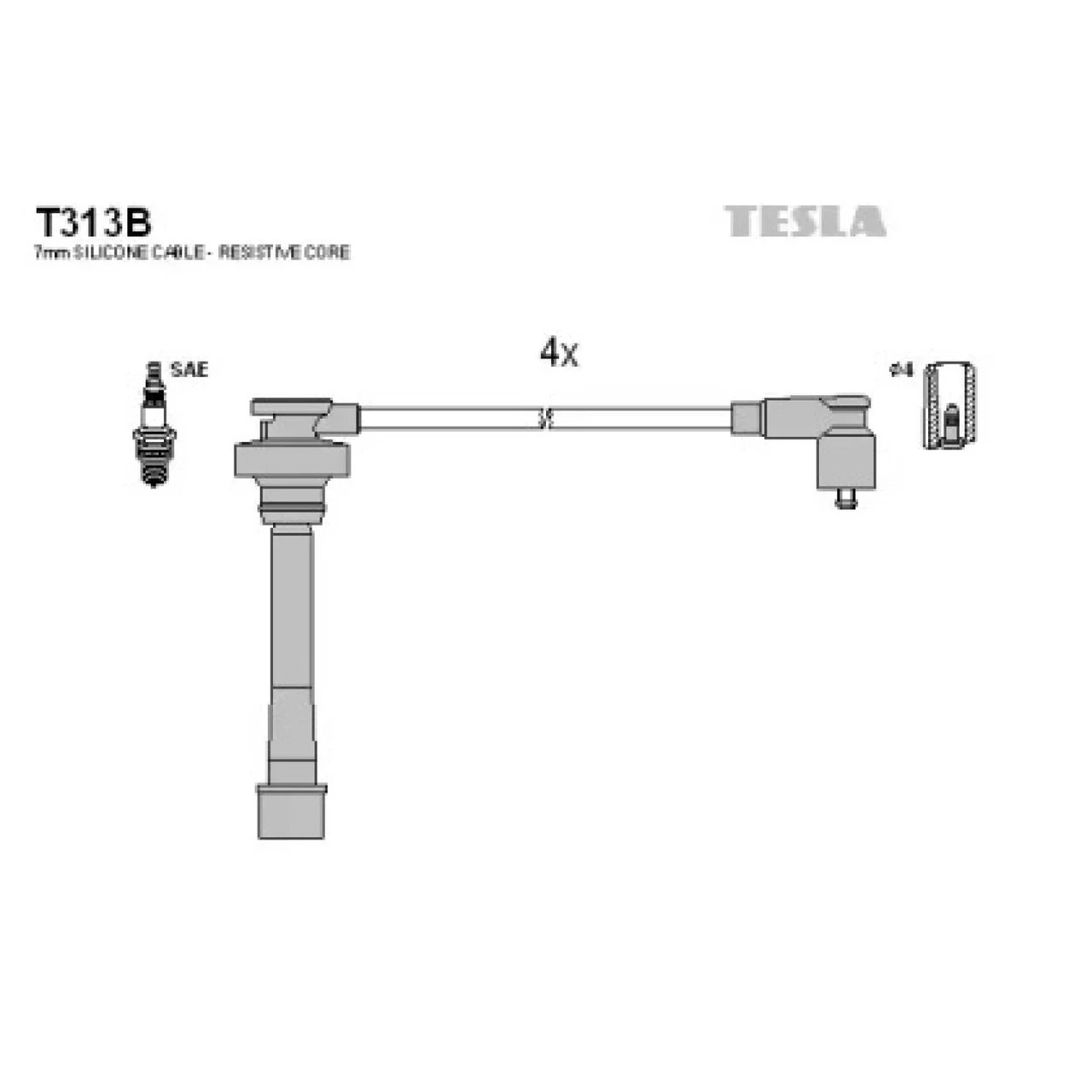 Дроти запалювання високовольтні Chery Tiggo 2.4 TESLA (T313B)
