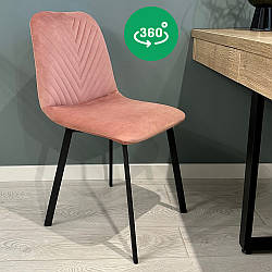 Поворотні кухонні стільці Viva з оббивкою на замовлення з металевими ніжками без коліс