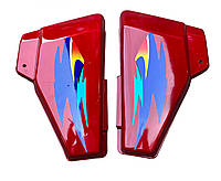 Пластик Alpha боковая пара на бардачок (красные) VDK