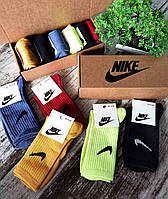 Женские высокие носки Nike унисекс, носки Найк разноцветные, цветные носки Найк, высокие спортивные носки