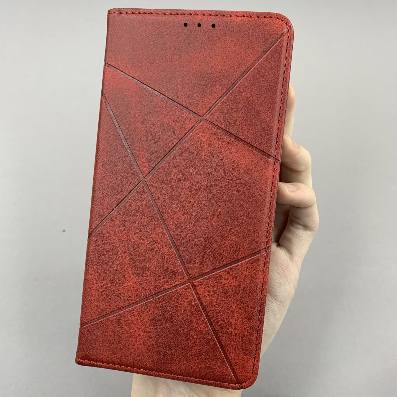 Чохол-книга для Xiaomi Redmi 9A книжка в смужку з кишенею на телефон сяомі редмі 9а червона str