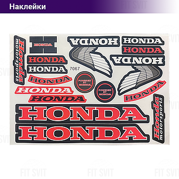 Наклейки Honda 26x17 cм, комплект 17 шт