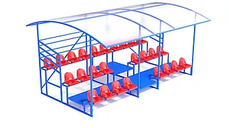 Трибуна на стадіон 26 місць 3 яруси з навісом