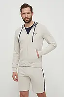 Urbanshop com ua Кофта лаунж Emporio Armani Underwear колір бежевий з капюшоном з аплікацією 111784 4R571