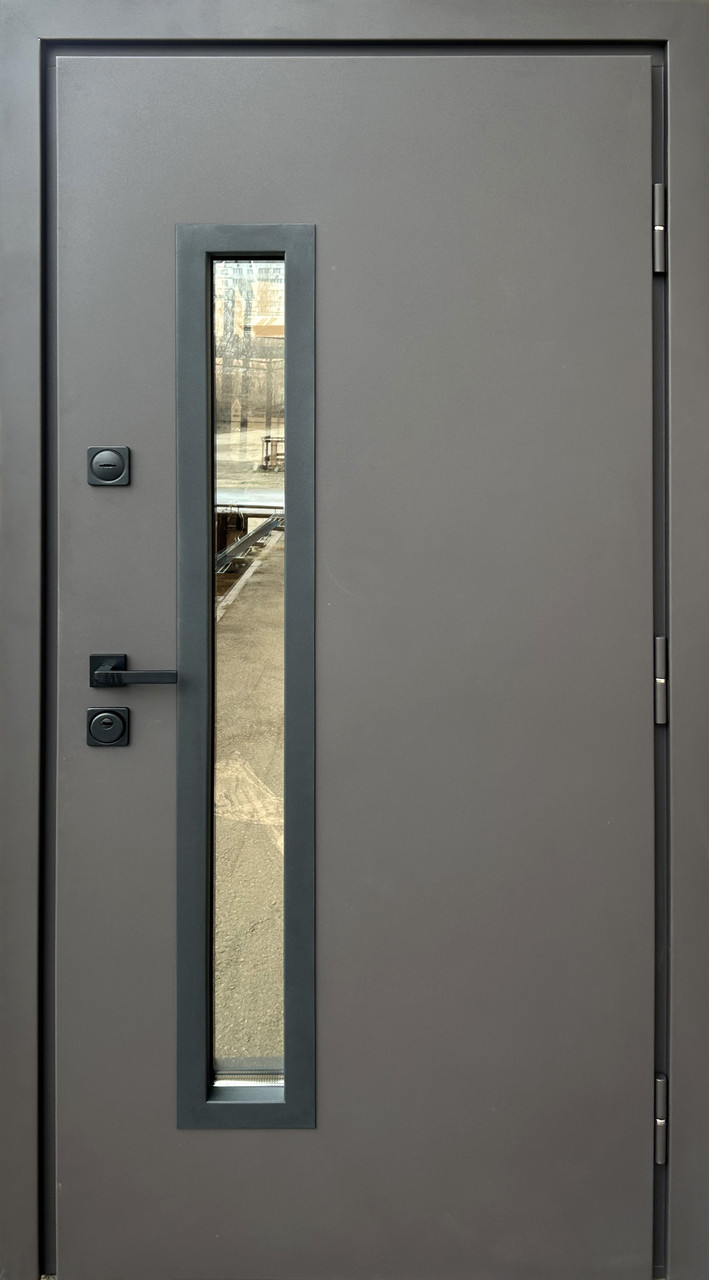 Двері вуличні Qdoors серія СТРОНГ з ТЕРМОРОЗРИВОМ модель БРАУН