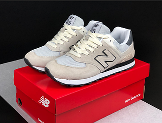 Жіночі кросівки New Balance 574 beige бежеві Взуття Нью Беланс замшеві весна осінь