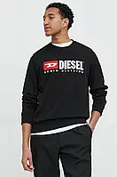 Urbanshop com ua Бавовняна кофта Diesel чоловіча колір чорний з аплікацією РОЗМІРИ ЗАПИТУЙТЕ