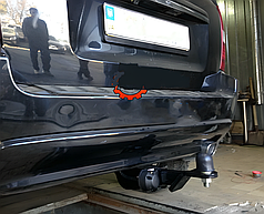 Фаркоп Kia Sportage 2 KM 2004-2010 (Кіа Спортейдж 2) без підрізу бампера Американська вставка під квадрат