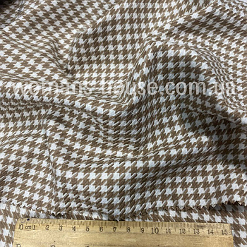 Костюмна тканина стрейч 80% поліестер 20% віскоза Бежевий з чорним