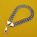 Чоловічий срібний браслет подвійний бісмарк широкий. Браслет на руку срібло 925. Ширина 9 мм. Довжина 19 см, фото 9