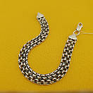 Чоловічий срібний браслет подвійний бісмарк широкий. Браслет на руку срібло 925. Ширина 9 мм. Довжина 19 см, фото 7