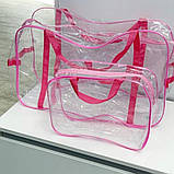 Набір прозорих сумок у пологовий будинок 3 шт Зручні сумки на пологи Сумки прозорі в пологовий будинок Сумки в пологовий зал, фото 5