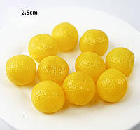 Декоративные фрукты "Лимон "Мини" / Упаковка - 10шт / 2,5см / Твердый пластик