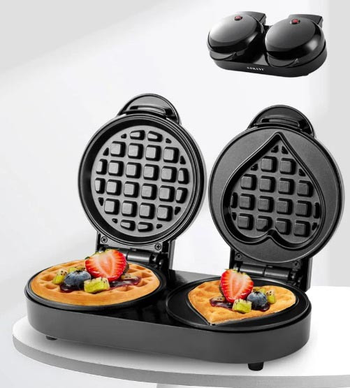 Вафельниця подвійна Sokany SK-BBQ-850 для товстих бельгійських вафель сердець 1100 Вт