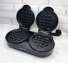 Вафельниця подвійна Sokany SK-BBQ-850 для товстих бельгійських вафель сердець 1100 Вт, фото 3