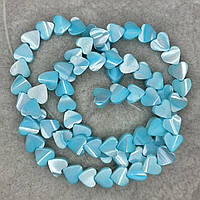 Натуральная Майорка (перламутр) сердце 6 мм голубая длина 38 см