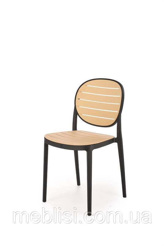 Стілець K529 чорний/натуральний (поліпропілен(пластик)) (Halmar-Польша)