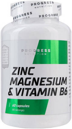 Цинк Магній Вітамін В6 Progress Nutrition Zinc Magnesium & Vitamin B6 60 sgels, фото 2