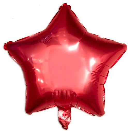 Кулька фольгована "червона Зірка" діаметр 18" (45 см), Китай