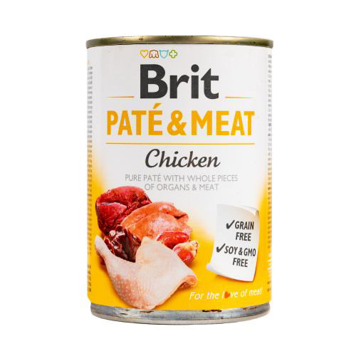 Вологий корм Brit Care Pate & Meat для собак, з куркою, 400 г, фото 1