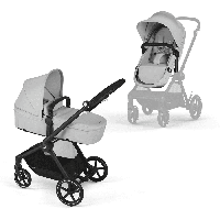 Коляска - cybex GOLD Eos Basic Stroller, включаючи автокрісло Aton B2 Black Lava Grey