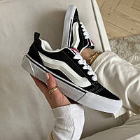 Чорні жіночі замшеві кеди Vans Knu Skool Black/White Premium