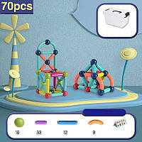 Магнітний конструктор 70 деталей Розвиваюча іграшка