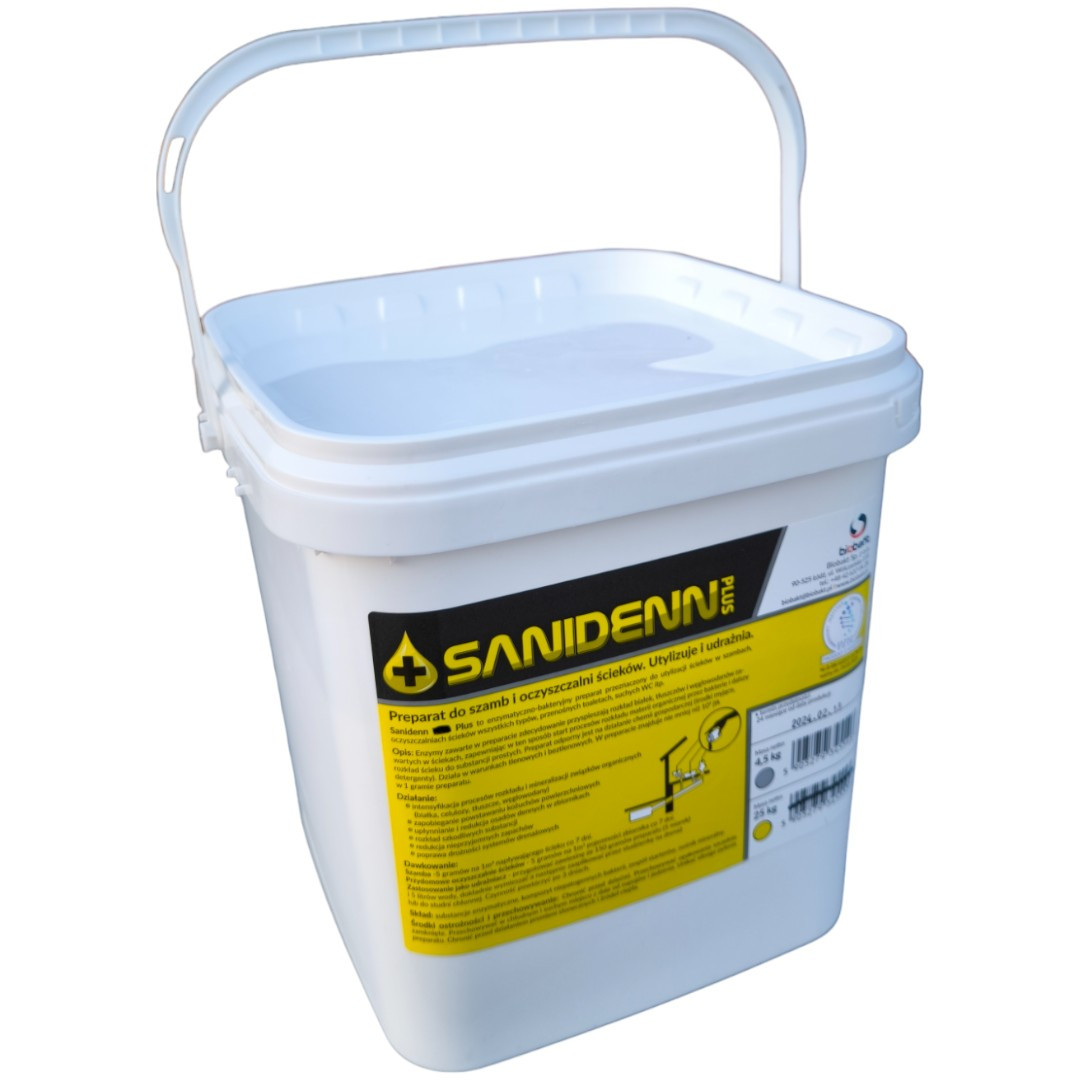 Препарат для прочистки усіх типів септиків Sanidenn PLUS 4,5кг. Розріджує, очищає, знежирює